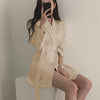 2022 Autumn Korean OL Women Blazer Jacket With Belt Suit Coats Ladies Solid Color Overcoats Female England Style Outwear