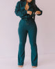2023 Autumn Spring Women Solid Plain Zipper Design Coat & Drawstring Pants Set Chic Suit Sets Female