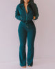 2023 Autumn Spring Women Solid Plain Zipper Design Coat & Drawstring Pants Set Chic Suit Sets Female