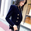2023 Autumn Velvet Blazer OL Formal Small Suit jacket Women Slim Long Sleeve ladies Blazers feminino Women Gold Button*