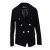 2023 Autumn Velvet Blazer OL Formal Small Suit jacket Women Slim Long Sleeve ladies Blazers feminino Women Gold Button*