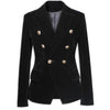 2023 Autumn Velvet Blazer OL Formal Small Suit jacket Women Slim Long Sleeve ladies Blazers feminino Women Gold Button*