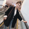 2022 Autumn Winter Blazer Coats Cute Preppy Style Girls Outerwear Casual Patchwork Pockets Black Women Blazers