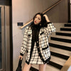 2022 Autumn Winter 2 Piece Set Women Long Sleeve Tweed Wool Jacket Coat+Mini Wool Skirt Set Ladies Vintage Clothing Sets