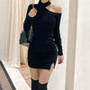 2022 Autumn Winter Korean Style Black Elegant Sexy Strapless Halter Bottoming Bodycon Dress Women Solid Slim Dress