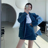 2022 Autumn Winter Office Ladies Suits S-4XL Long Sleeved Corduroy Blazers+High Waist Mini Skirt Oversized Two-piece Women