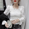 2023 Autumn Women Red Blouses Shirts Tops