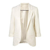 2022 Autumn Women Yellow White Red Casual Slim Blazers Ladies Jacket Coat Blazers Female 3/4 Sleeve Business Suits