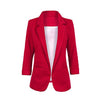 2022 Autumn Women Yellow White Red Casual Slim Blazers Ladies Jacket Coat Blazers Female 3/4 Sleeve Business Suits