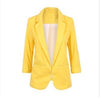 2022 Autumn Women Yellow White Red Casual Slim Blazers Ladies Jacket Coat Blazers Female 3/4 Sleeve Business Suits