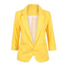 2022 Autumn Women Yellow White Red Casual Slim Blazers Ladies Jacket Coat Blazers Female 3/4 Sleeve Business Suits