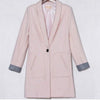 2023 Autumn and Winter Woolen Coat Women's Long Suit Collar Single Button Solid Color Suit Jacket Blazer Women