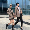 2023 Couples in autumn suit jacket classic checked casual style couples clothes