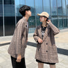 2023 Couples in autumn suit jacket classic checked casual style couples clothes