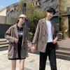2023 Couples in autumn suit jacket classic checked casual style couples clothes