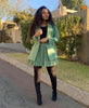 2022 European and American autumn plus size  casual suit skirt suit two-piece