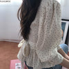 2023 Fall Autumn Design Chic Tops Korea Japan Style Slim Waist Bow Ribbon Lace-Up Peplum Blouse Single Breasted Dot Shirts