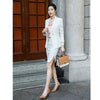 2022 Career Womens Two-piece Sets Business Office Lady Suits Blazer + Elegant Skirt Wide Pants Blouse Formal Clothes