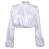 2023 Lantern Sleeve Blouse Shirt Solid Elegant Casual High Collar Blusas Tops OL Office Lady Shirt Plus Size XZ727