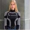 2023 Letter Winer Turtleneck Black Green Long Sleeve Warm Knitting Sweater Pull Hiver Christmas Women Punk Streetwear