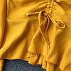 2023 Spring Autumn Elastic Tie Blouse Women Blusa lantern sleeve Shirt camisas mujer Blouses Casual Long Sleeve Top