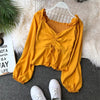 2023 Spring Autumn Elastic Tie Blouse Women Blusa lantern sleeve Shirt camisas mujer Blouses Casual Long Sleeve Top