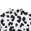 2023 Women Long Sleeve Cow Print Slim Short Shirts Crop Tops Bodycon Skinny Sexy Blouse Tops Female Shirt Clubwear