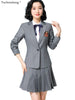 2022 Formal Skirt Suits Women Business Work Skirt And Blazer Two Pieces Set Blazer Female Preppy Style Clothing