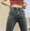 2022 High waist jeans Korean female grey legging washed denim pencil pants black women thin skinny jeans