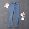 2022 High waist jeans Korean female grey legging washed denim pencil pants black women thin skinny jeans