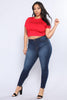 2022 Plus size L-5XL Women's High Waist Jeans High Stretch Slim Small Feet Pants Large Size Clothes