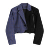 2022 Long Sleeve Plaid Blazer Short Coat Jacket & A-line Skirt 2 Pieces Skirt Suit Korean Female Office Ladies Blazer Suit