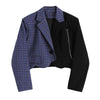 2022 Long Sleeve Plaid Blazer Short Coat Jacket & A-line Skirt 2 Pieces Skirt Suit Korean Female Office Ladies Blazer Suit