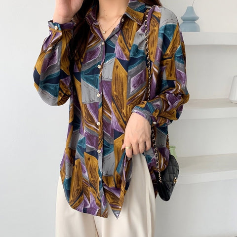 2023  Women Gothic Blouses Preppy Style Long Sleeve Streetwear Shirts Single Breasted Blusas Mujer