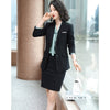 2023 Autumn Winter Designer Office Ladies Women Long Sleeve  Suits Dress Blazer Skirts 2 Pieces Sets Plus Size S-4XL Clothes