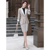 2023 Autumn Winter Plaid Blazer Set Single Button Jacket & Skirt 2 Pieces Skirt Suit Female Office Ladies Blazer Suit