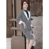 2023 Autumn Winter Plaid Blazer Set Single Button Jacket & Skirt 2 Pieces Skirt Suit Female Office Ladies Blazer Suit