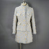 2022 Autumn Winter Suits Women Runway  Brand  Wool Tweed Blazer Jacket Tops Mini Skirt 2 Piece Set