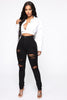 2022 Black Ripped Jeans For Women High Waist Denim Pencil Pants Stretch Slim Skinny Trousers XS-XL Global Drop Ship