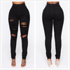 2022 Black Ripped Jeans For Women High Waist Denim Pencil Pants Stretch Slim Skinny Trousers XS-XL Global Drop Ship