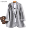 2023 Business Plaid Suits Women Work Office Ladies Long Sleeve Spring Casual Blazer