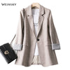 2022 Business Plaid Suits Women Work Office Ladies Long Sleeve Spring Casual Blazer
