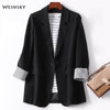 2023 Business Plaid Suits Women Work Office Ladies Long Sleeve Spring Casual Blazer