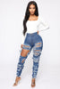 2022 Woman Ripped Jeans High Waist Stretch Denim Pencil Pants Street Trendy Slim Jeans XS-XL Drop shipping