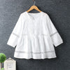 2023 Spring Women Shirt Literary Fresh Hollow out Embroidery Pullover Cotton and linen O-Neck Blouse Women