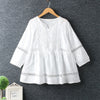 2023 Spring Women Shirt Literary Fresh Hollow out Embroidery Pullover Cotton and linen O-Neck Blouse Women