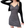 2023 Style Female Dress Floral Print V-Neck Sleeveless Dress Ladies Sexy Party Clubwear Mini Dress Purple/Black