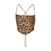 2022 New Style Summer Lady Leopard Print Sleeveless Suspenders Tank Top Tees Cross Strap Slim Vest Sexy Clubwear Backless Tanks