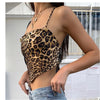 2022 New Style Summer Lady Leopard Print Sleeveless Suspenders Tank Top Tees Cross Strap Slim Vest Sexy Clubwear Backless Tanks