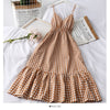 2022  Summer Women Dress V-Neck Plaid Strap Dress Sleeveless Beach Long Elegant Vintage Party Dresses Vestidos P555